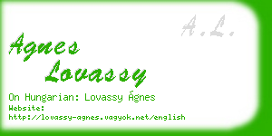 agnes lovassy business card